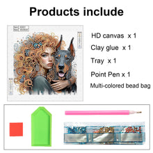 Load image into Gallery viewer, Girl And Dog 30*30CM(Canvas) Partial Special Shaped Drill Diamond Painting
