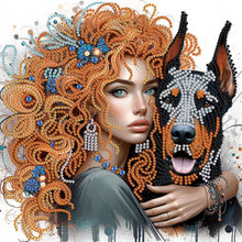 Load image into Gallery viewer, Girl And Dog 30*30CM(Canvas) Partial Special Shaped Drill Diamond Painting