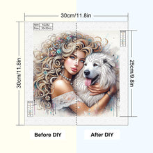 Load image into Gallery viewer, Girl And Dog 30*30CM(Canvas) Partial Special Shaped Drill Diamond Painting