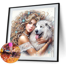 Load image into Gallery viewer, Girl And Dog 30*30CM(Canvas) Partial Special Shaped Drill Diamond Painting