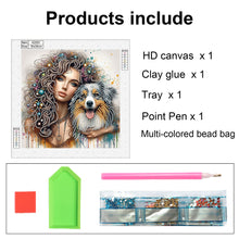Load image into Gallery viewer, Girl And Dog 30*30CM(Canvas) Partial Special Shaped Drill Diamond Painting