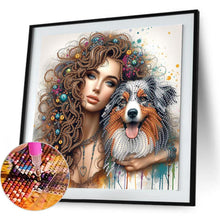 Load image into Gallery viewer, Girl And Dog 30*30CM(Canvas) Partial Special Shaped Drill Diamond Painting