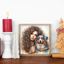 Load image into Gallery viewer, Girl And Dog 30*30CM(Canvas) Partial Special Shaped Drill Diamond Painting