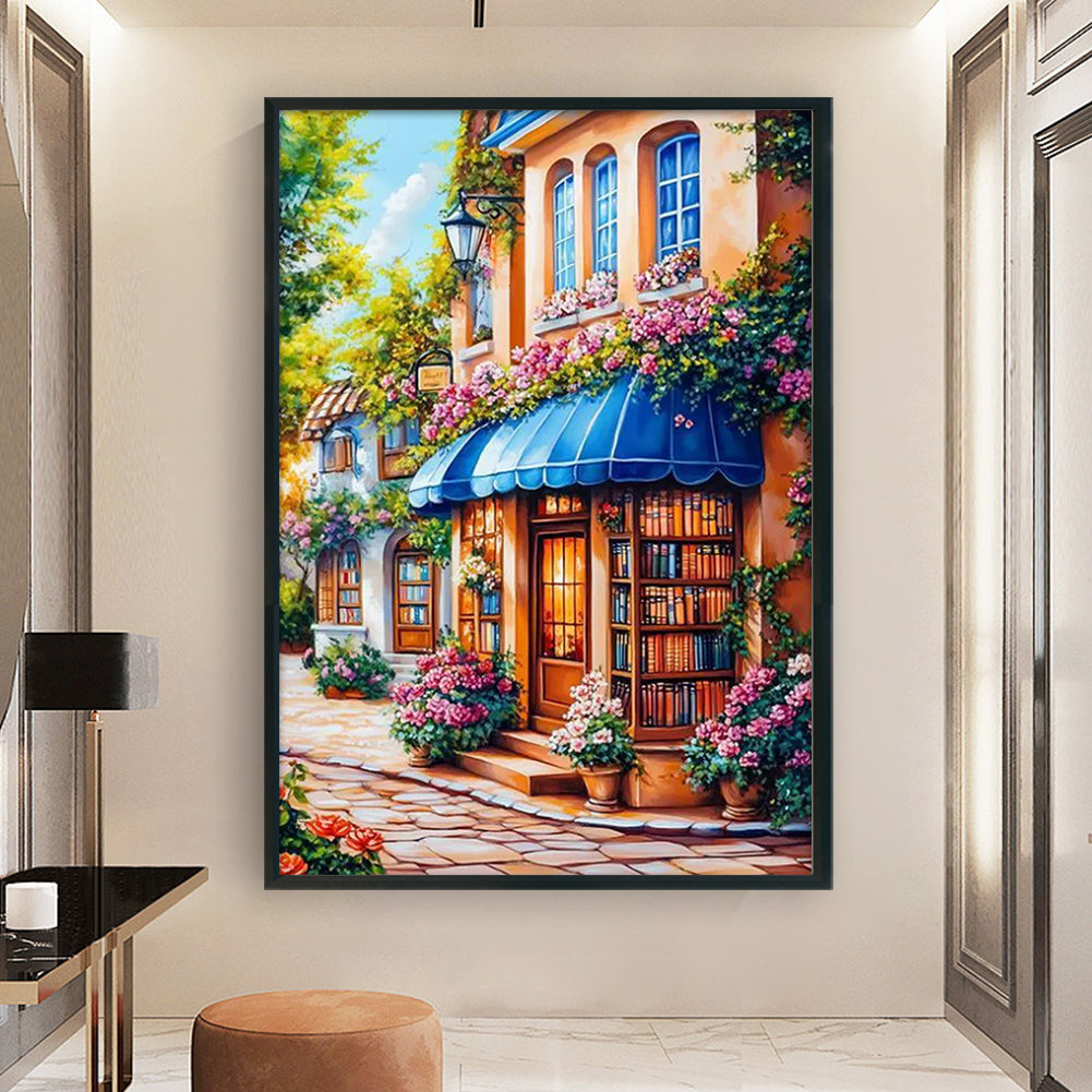 Street Corner Cafe - Full 11CT Stamped Cross Stitch 70x50CM - Mona Lisa