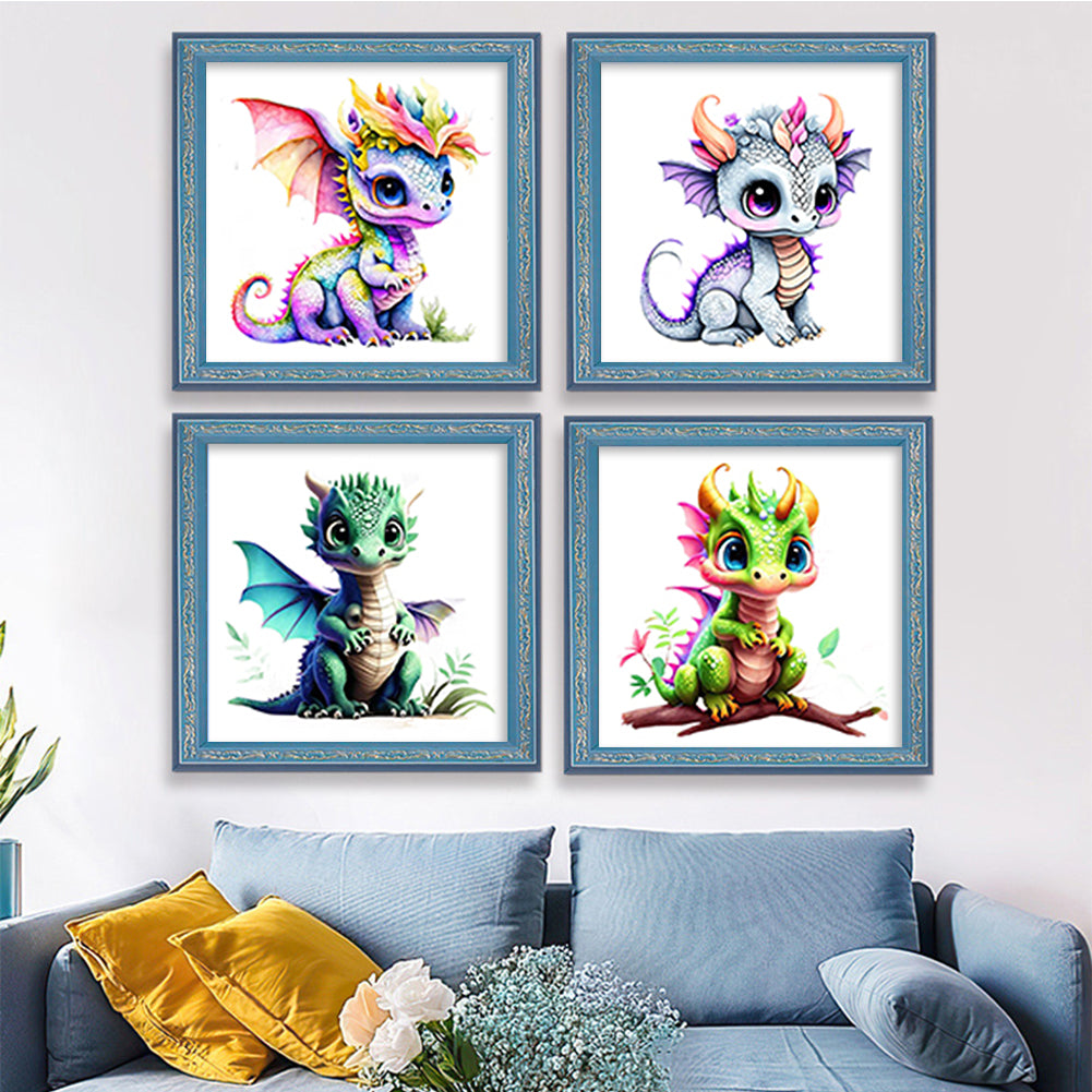 Cute Dragon - Partial 11CT Stamped Cross Stitch 5x12.5CM - Huacan