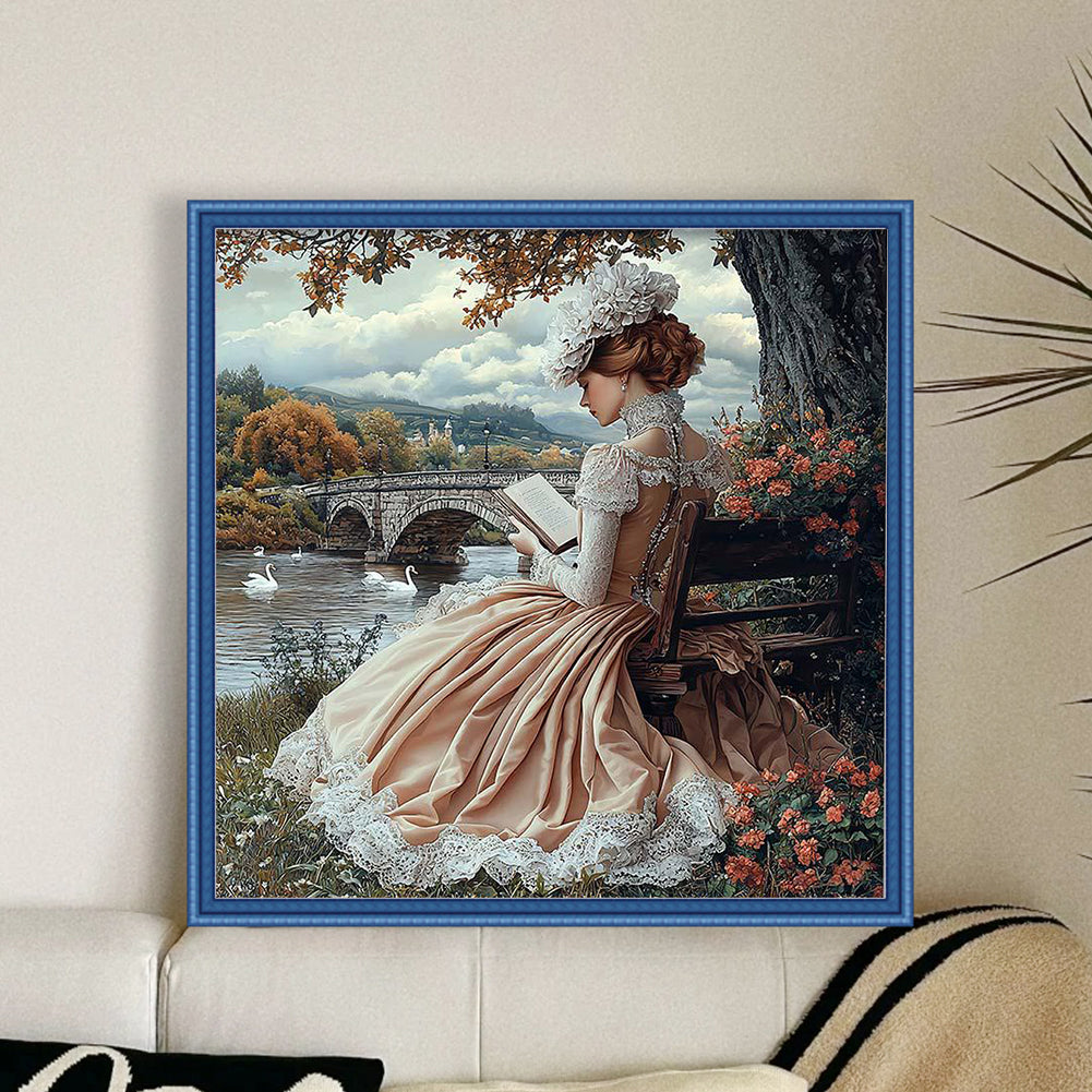 Victorian Girl - Full 11CT Counted Cross Stitch 50x50CM - Huacan