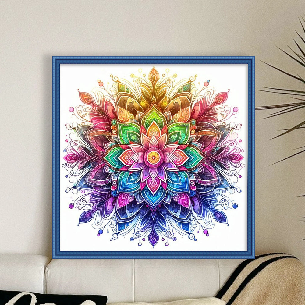 Mandala - Full 18CT Stamped Cross Stitch 25x25CM - Huacan