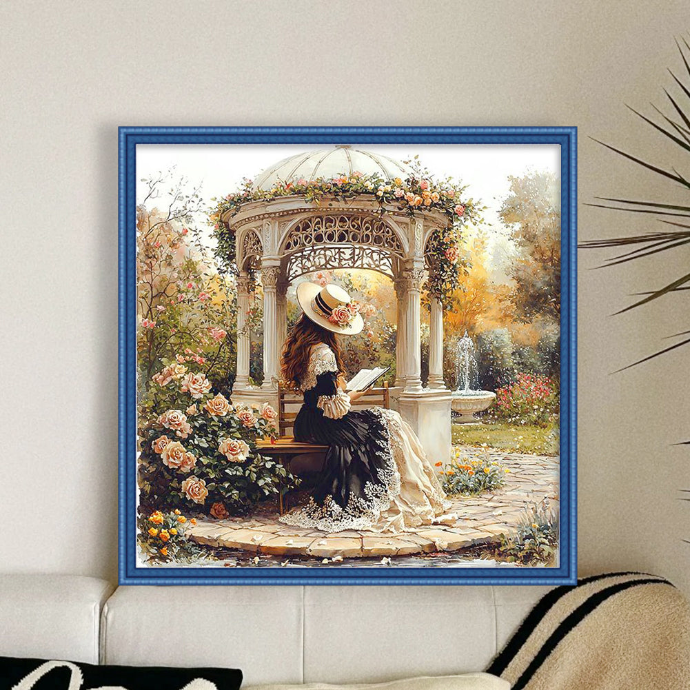 Victorian Maiden - Full 14CT Stamped Cross Stitch 50x50CM - Huacan