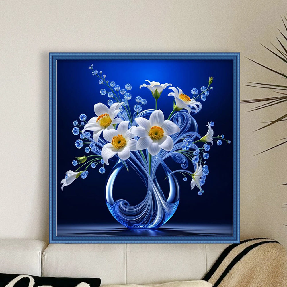Luminous Vase - Full 11CT Stamped Cross Stitch 40x40CM - Huacan