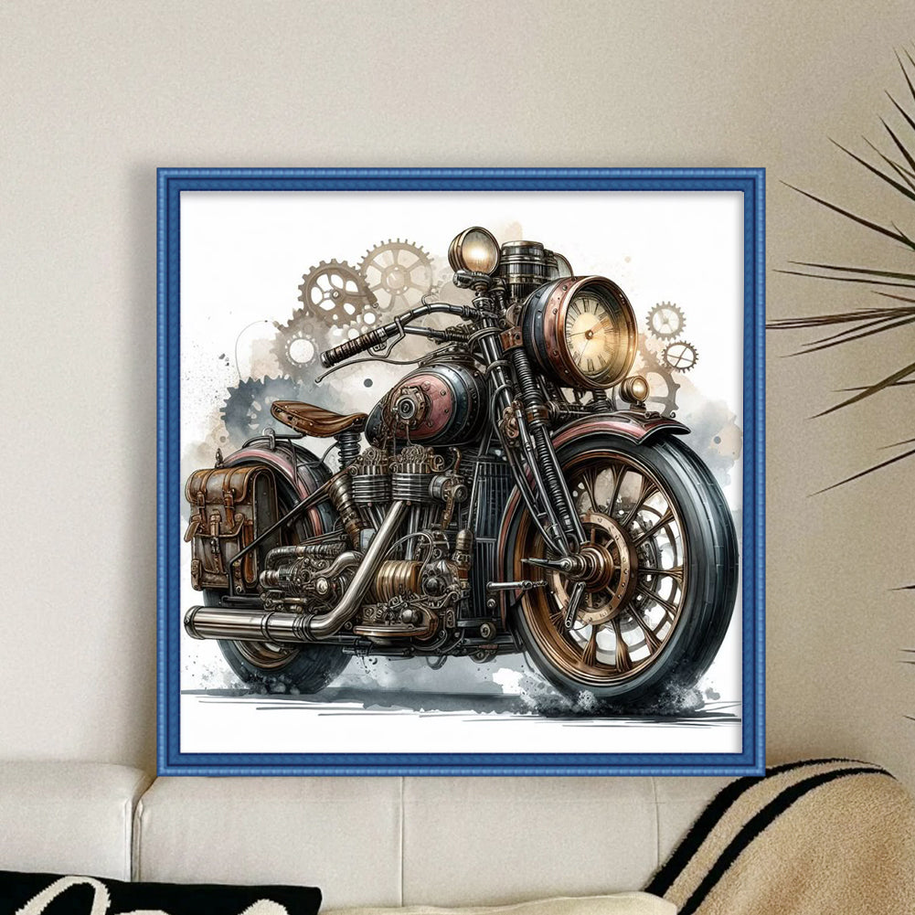 Motorcycle - Full 11CT Stamped Cross Stitch 40x40CM - Huacan