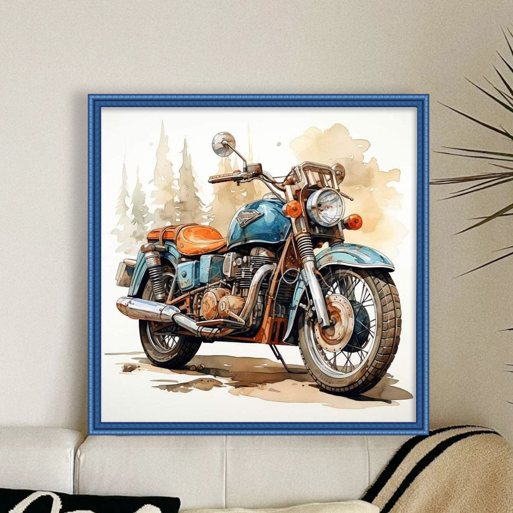 Motorcycle - Full 11CT Stamped Cross Stitch 40x40CM - Huacan