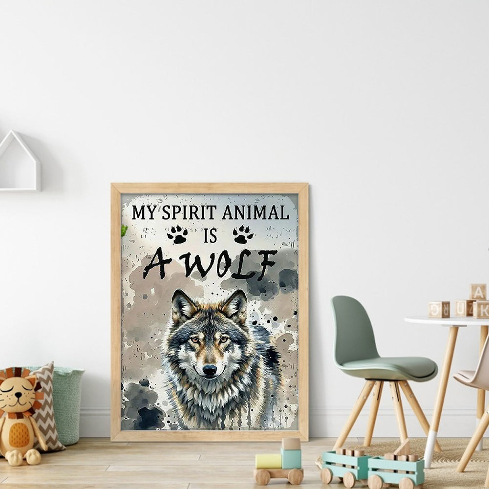 Wolf - Full 14CT Stamped Cross Stitch 30x40CM - Huacan