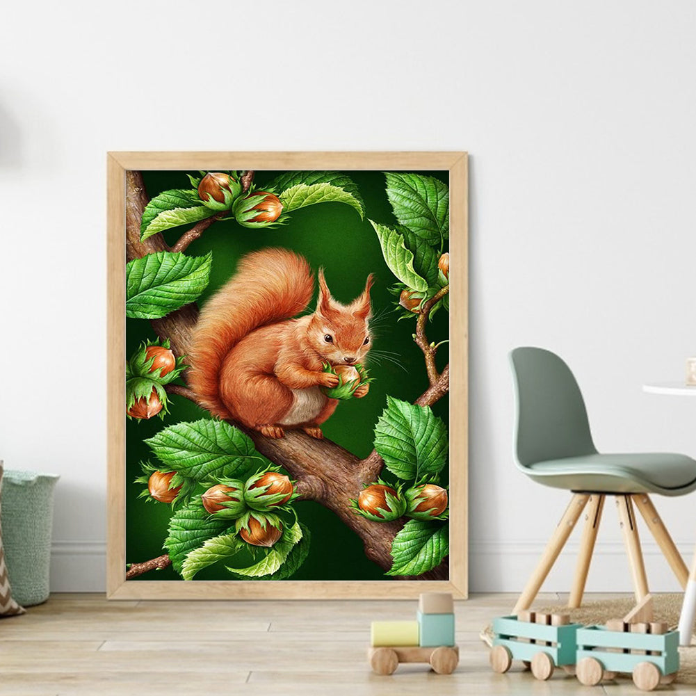 Squirrel On Branch - Full 11CT Stamped Cross Stitch 40x50CM - Huacan