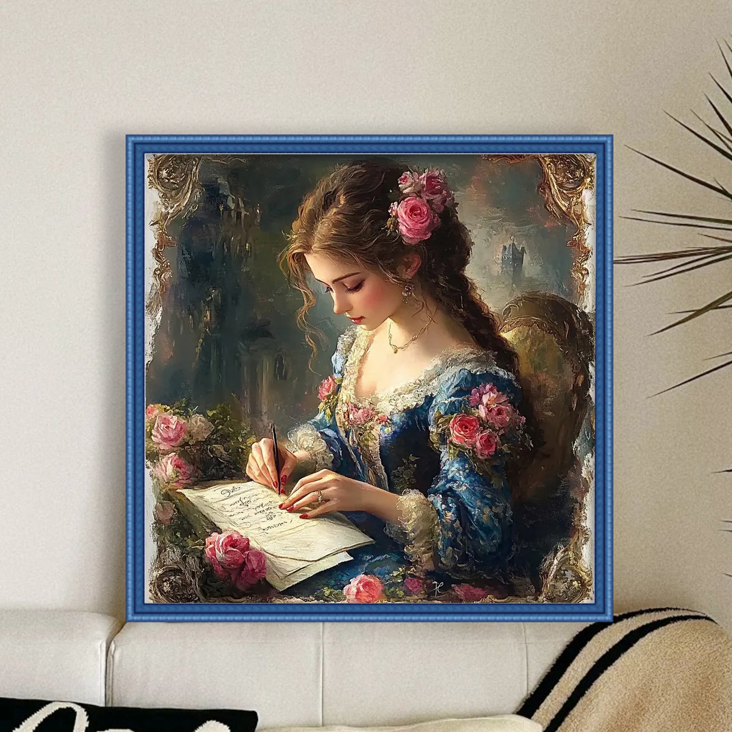 Victorian Girl - Full 18CT Stamped Cross Stitch 45x45CM - Huacan