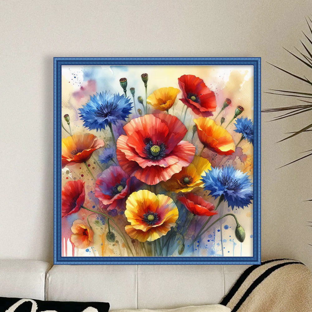 Poppy - Full 11CT Counted Cross Stitch 40x40CM - Huacan