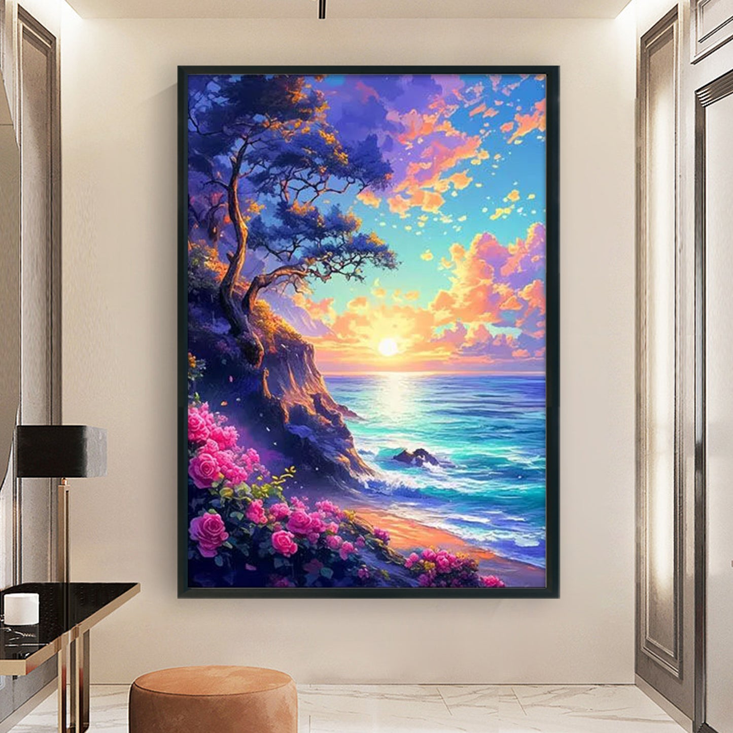 Rose Coast - Full 11CT Stamped Cross Stitch 50x70CM - Mona Lisa