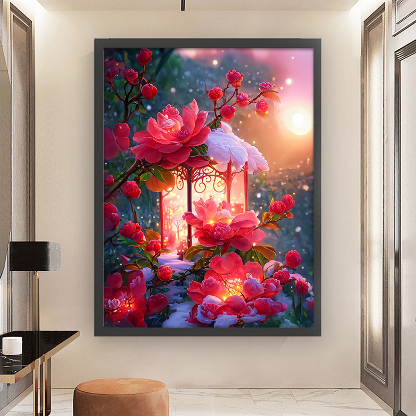 Camellia - Full 11CT Stamped Cross Stitch 50x68CM - Mona Lisa