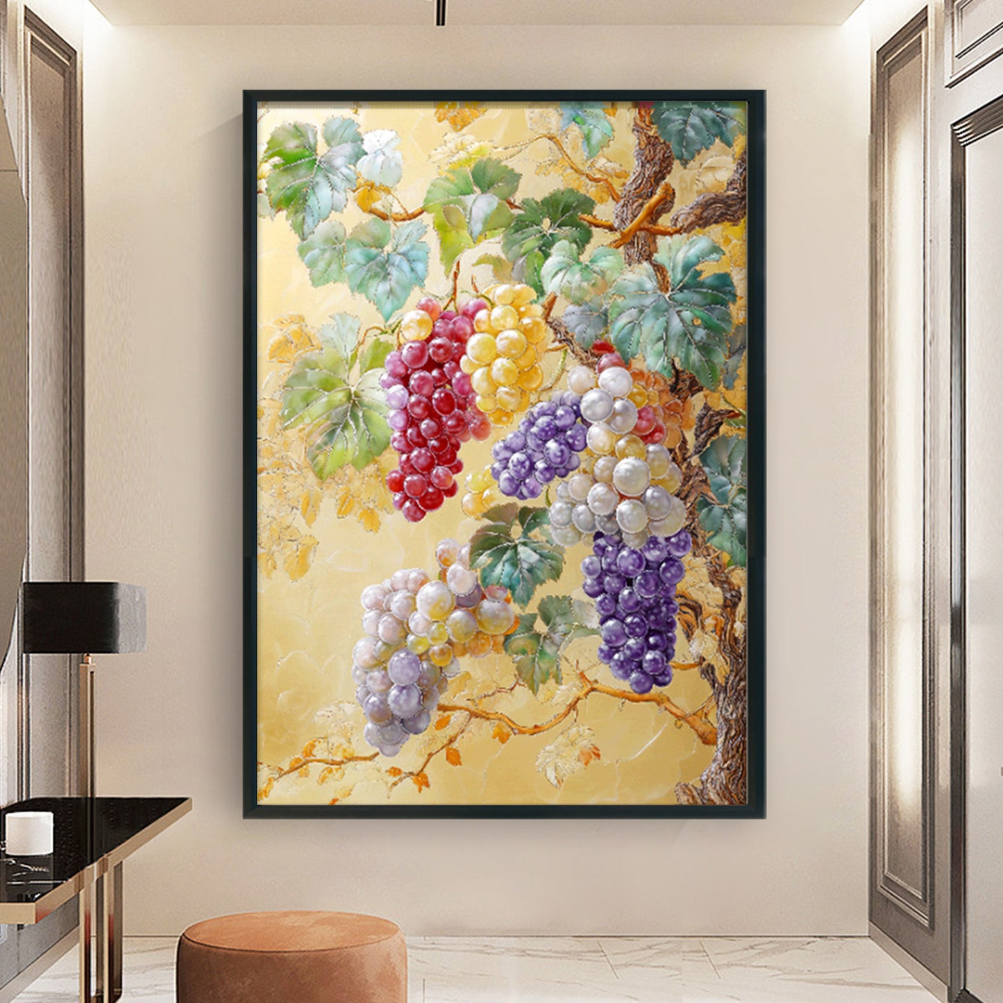 Grape With Many Fruits - Full 11CT Stamped Cross Stitch 50x70CM - Mona Lisa