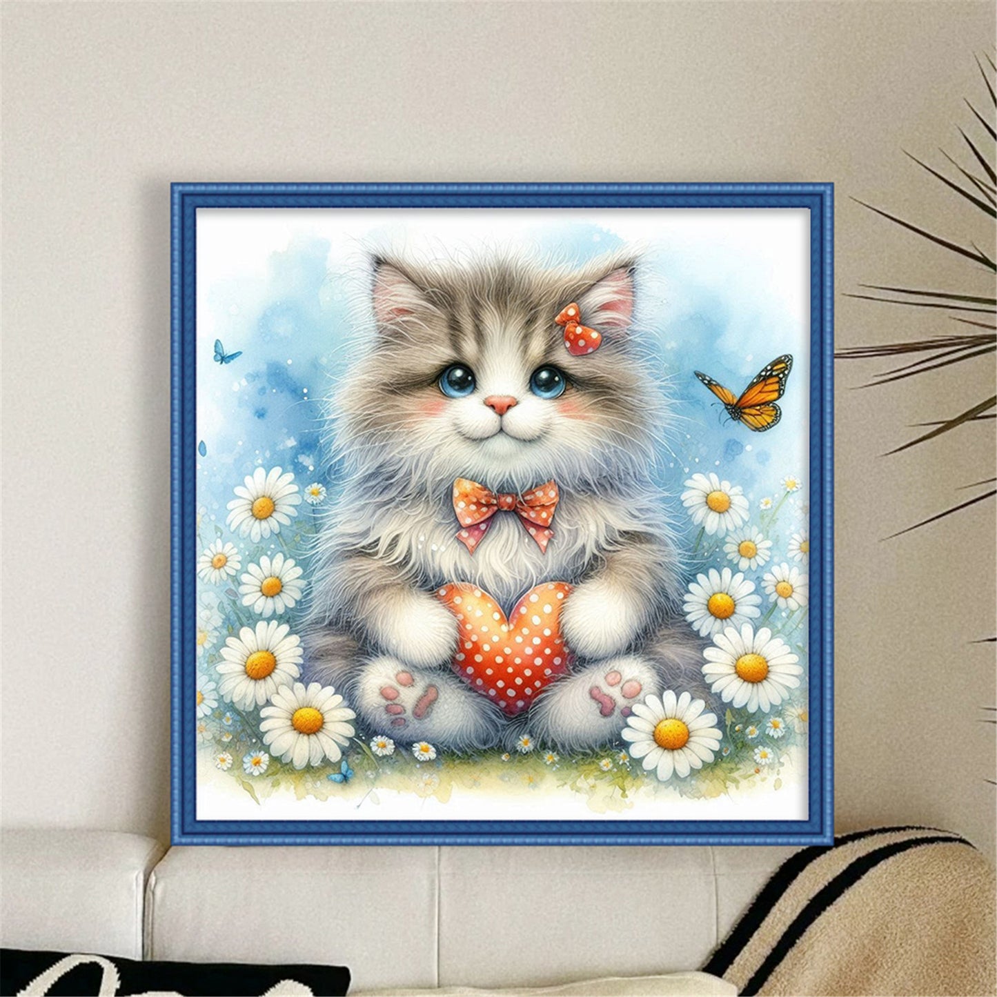 Daisy Flowers - Full 11CT Stamped Cross Stitch 40x40CM - Huacan