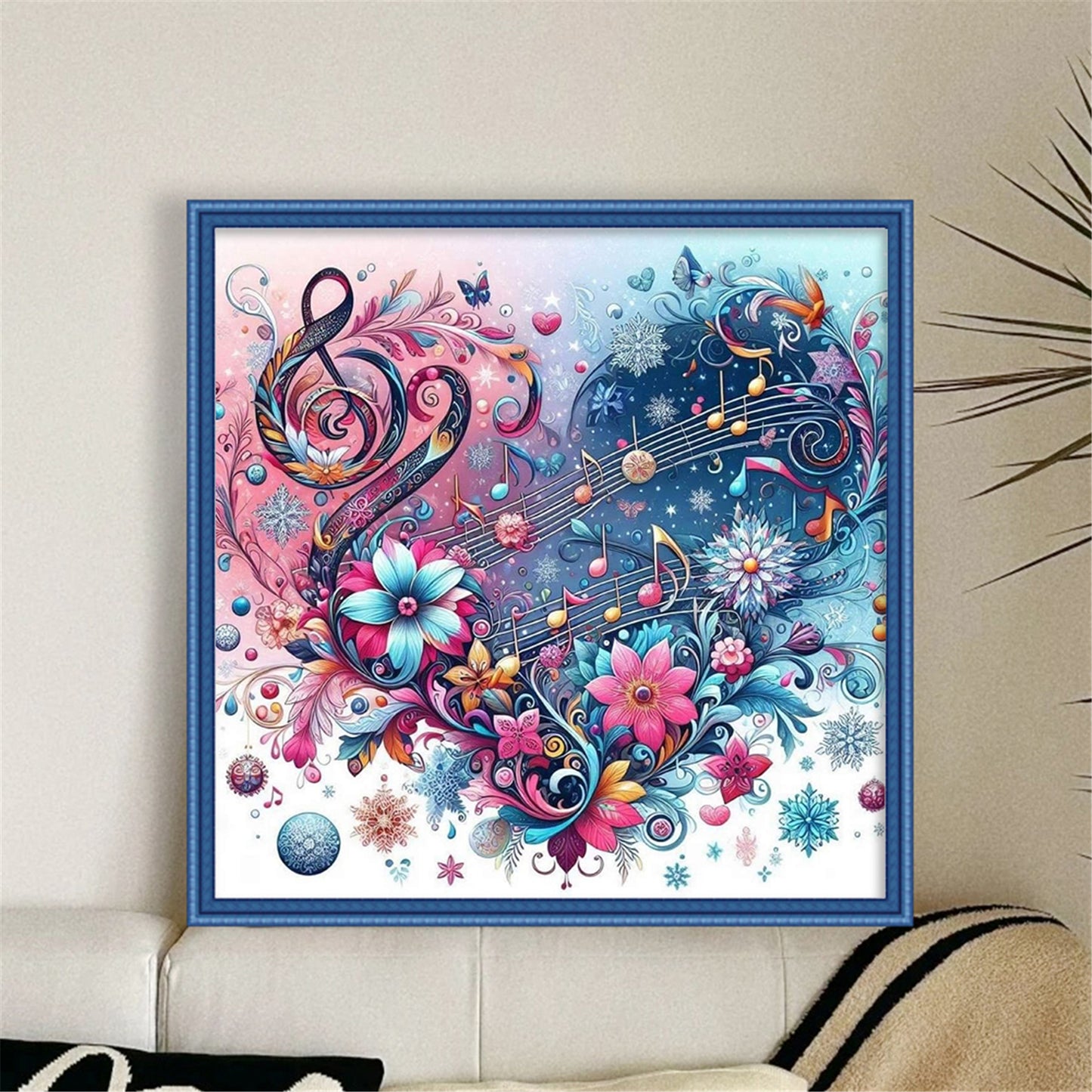 Heart-Shaped Flowers And Plants - Full 11CT Stamped Cross Stitch 40x40CM - Huacan
