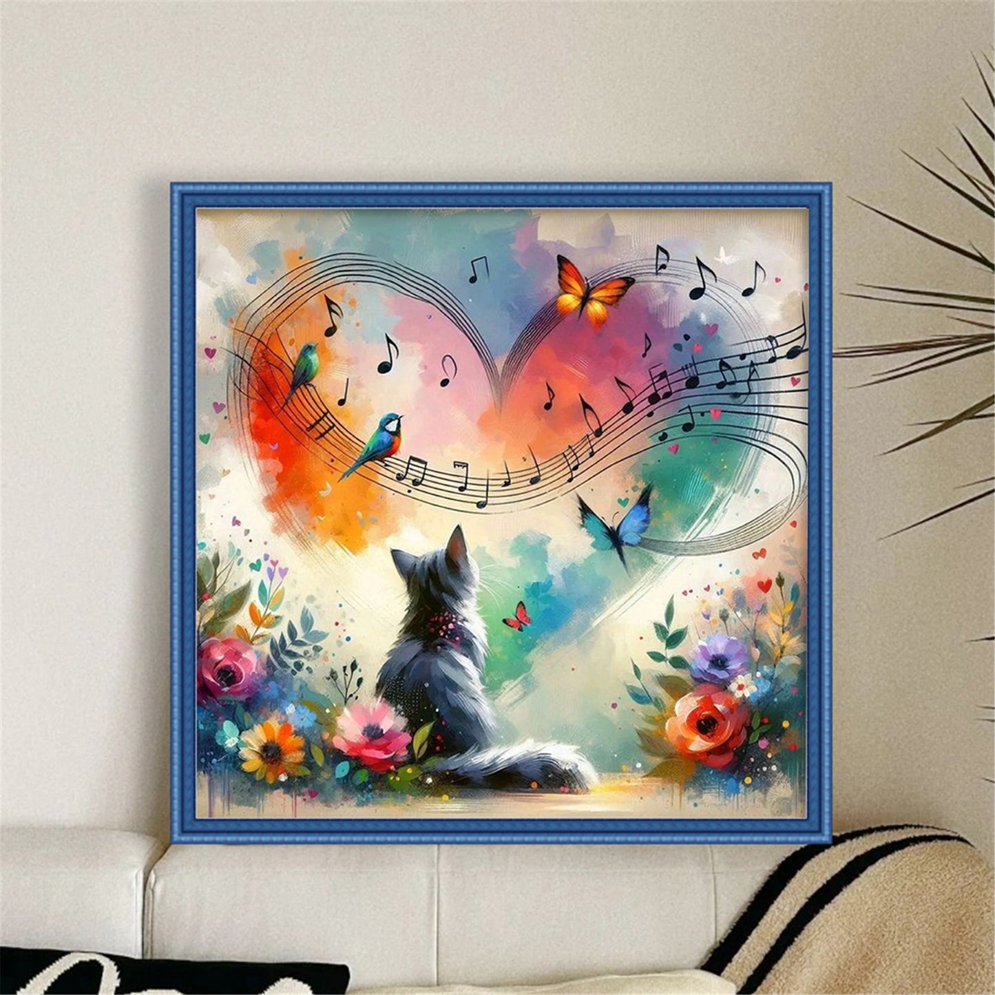 Heart-Shaped Flowers And Plants - Full 11CT Stamped Cross Stitch 40x40CM - Huacan