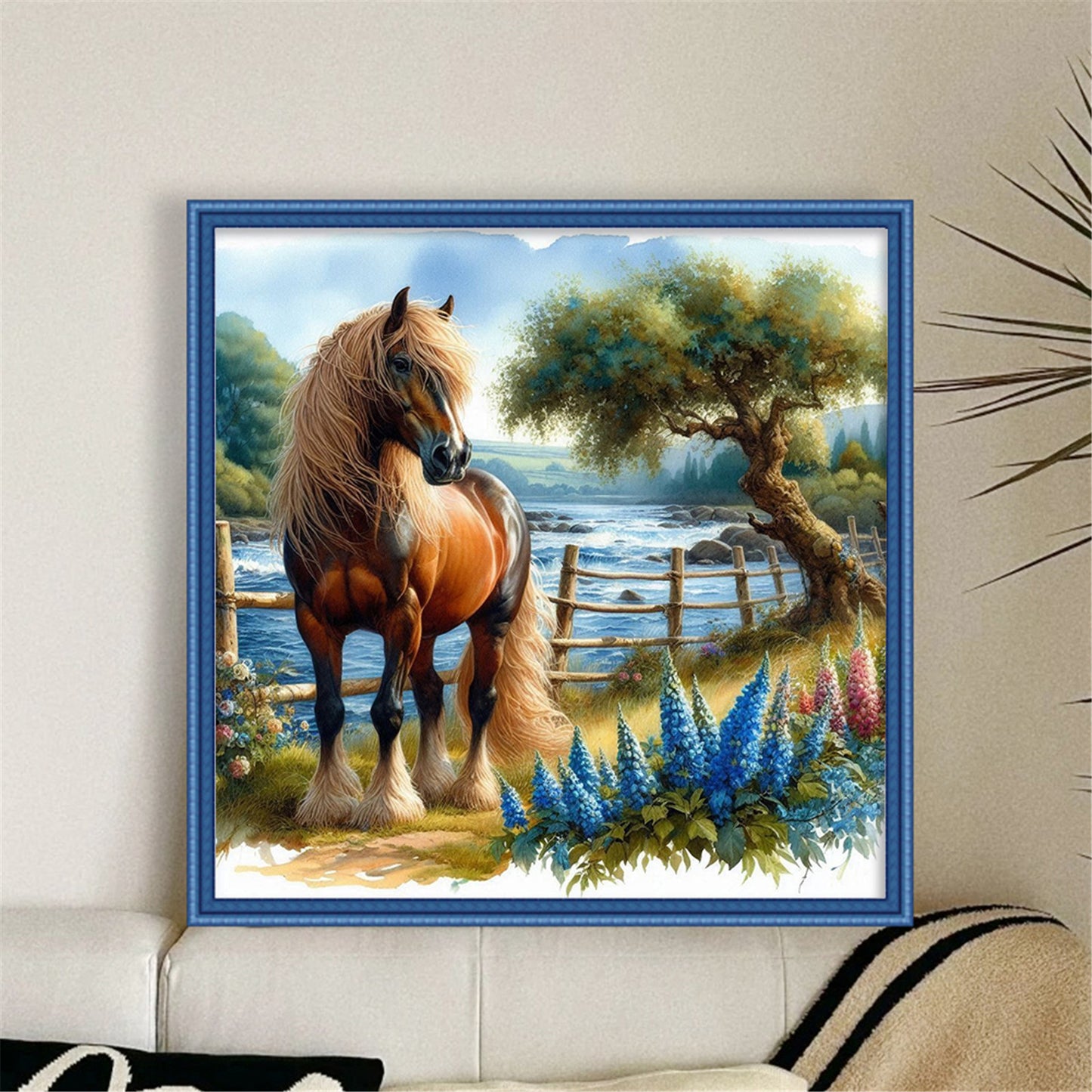 Horse - Full 11CT Stamped Cross Stitch 40x40CM - Yishu
