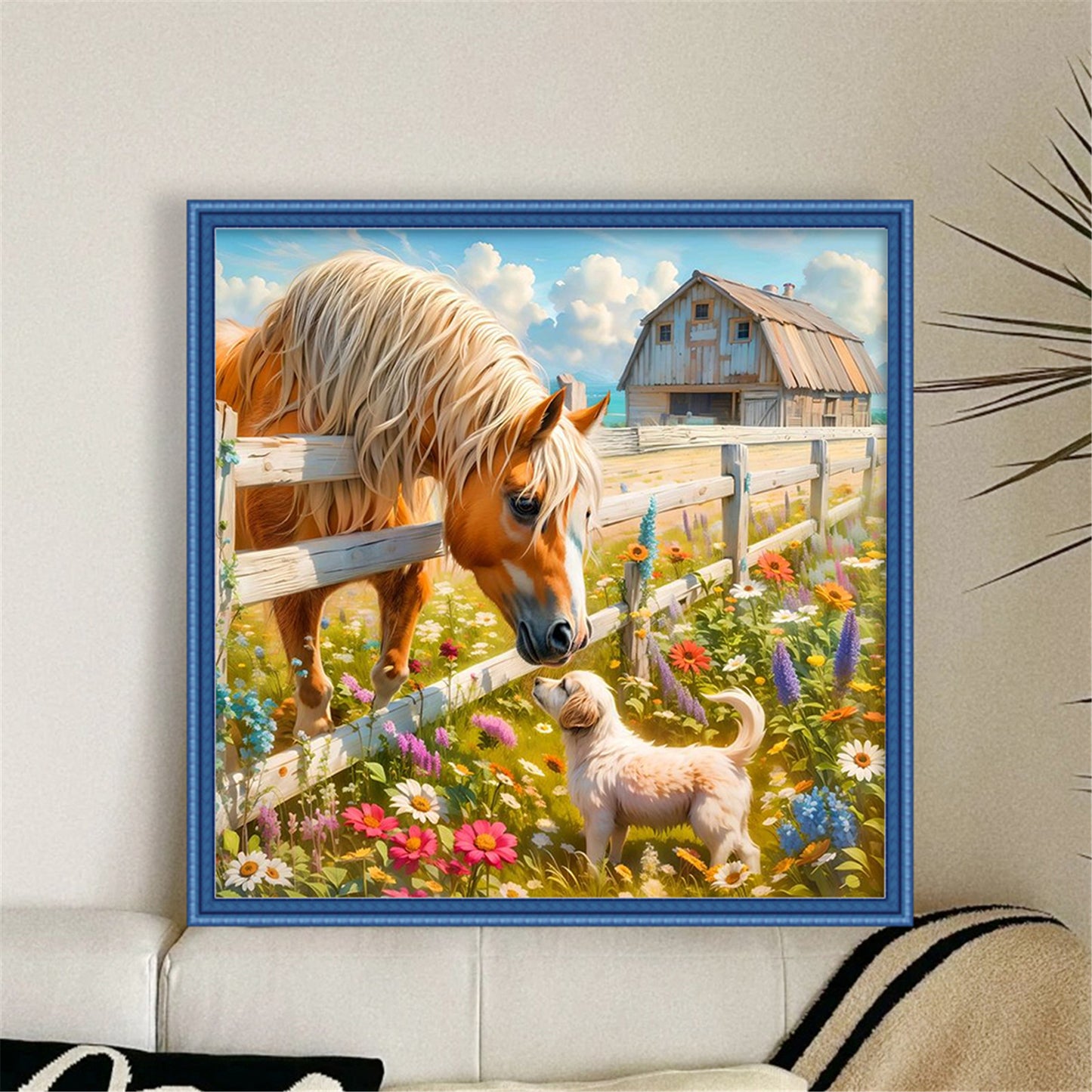 Horse - Full 11CT Stamped Cross Stitch 40x40CM - Yishu