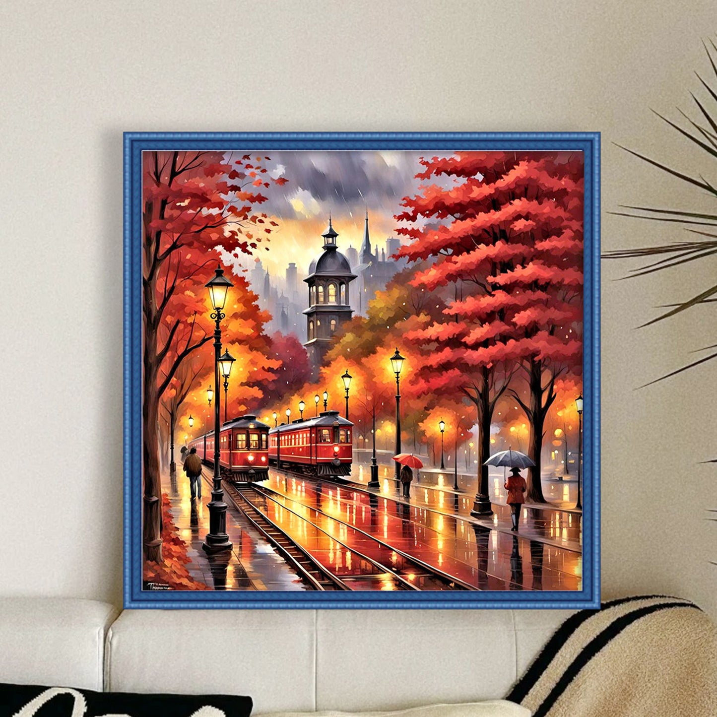 Autumn Scenery - Full 11CT Stamped Cross Stitch 50x50CM - Yishu