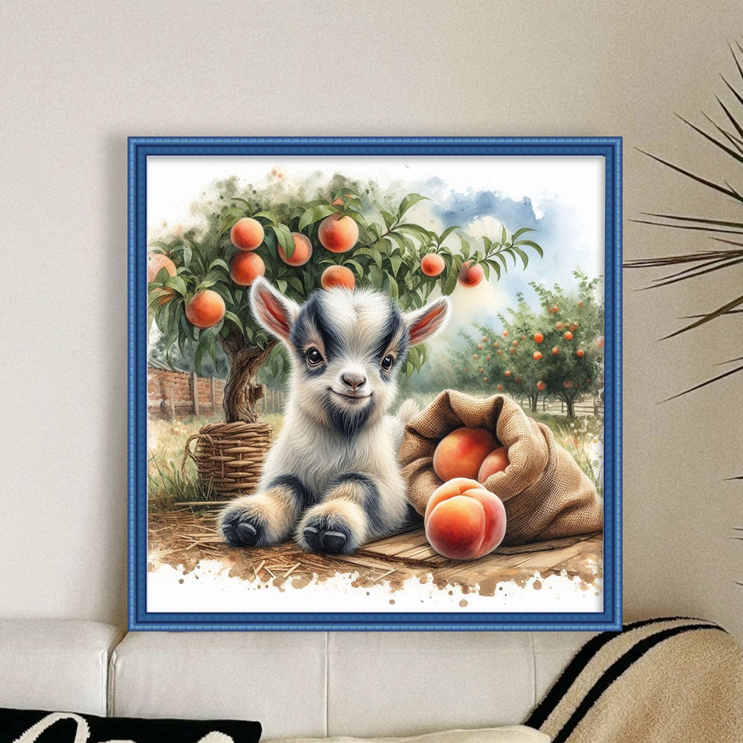 Lamb - Full 11CT Stamped Cross Stitch 40x40CM - Huacan