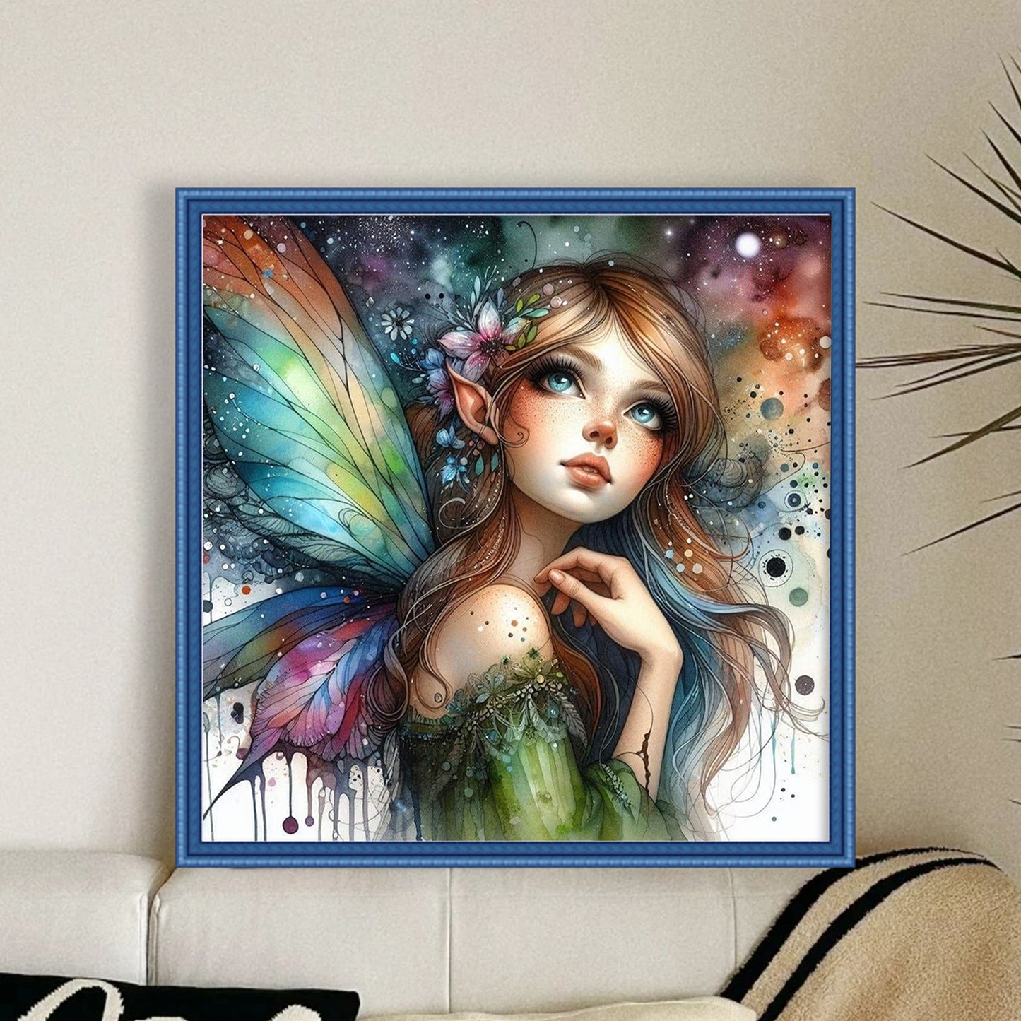 Butterfly Fairy - Full 11CT Stamped Cross Stitch 50x50CM - Huacan