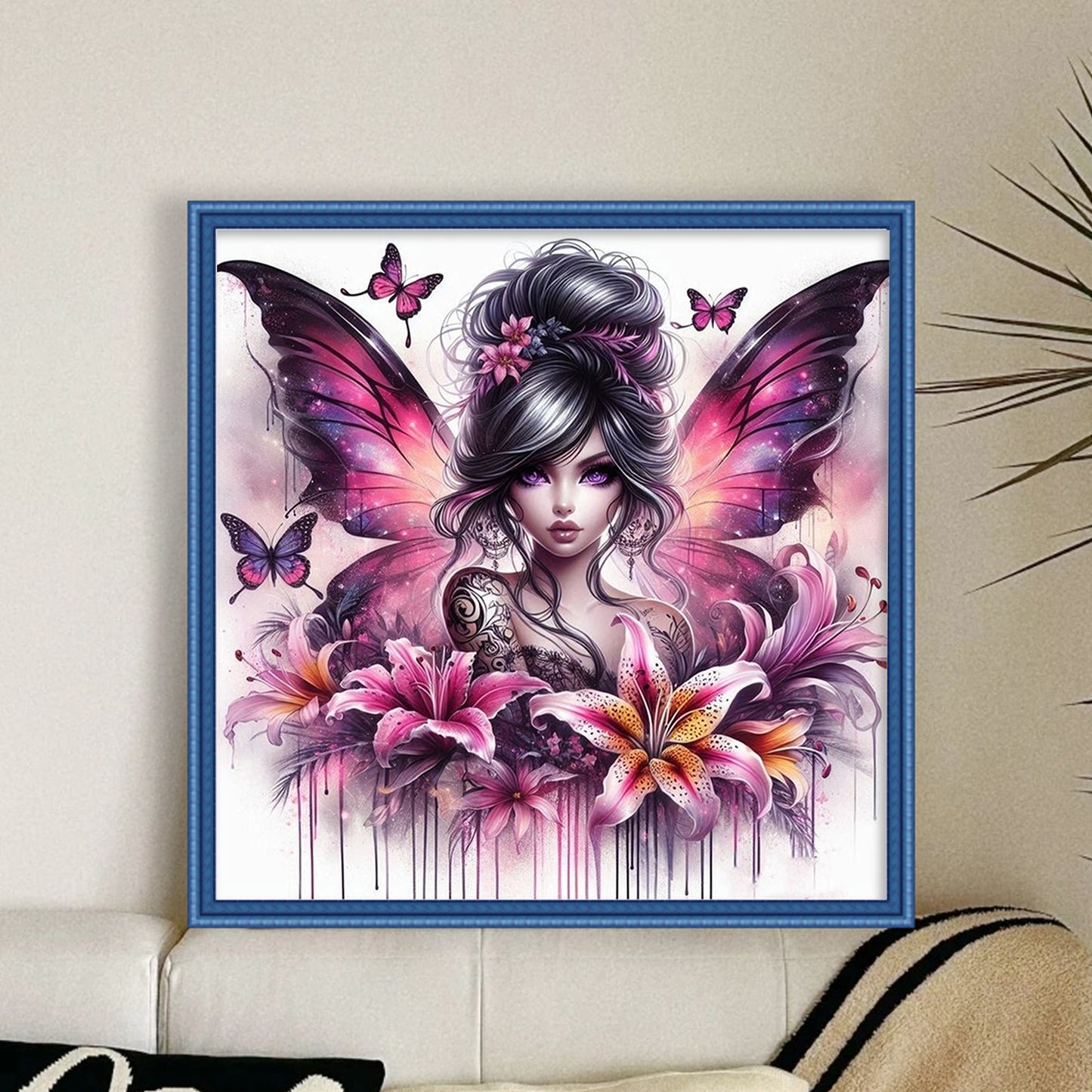 Butterfly Fairy - Full 11CT Stamped Cross Stitch 50x50CM - Huacan
