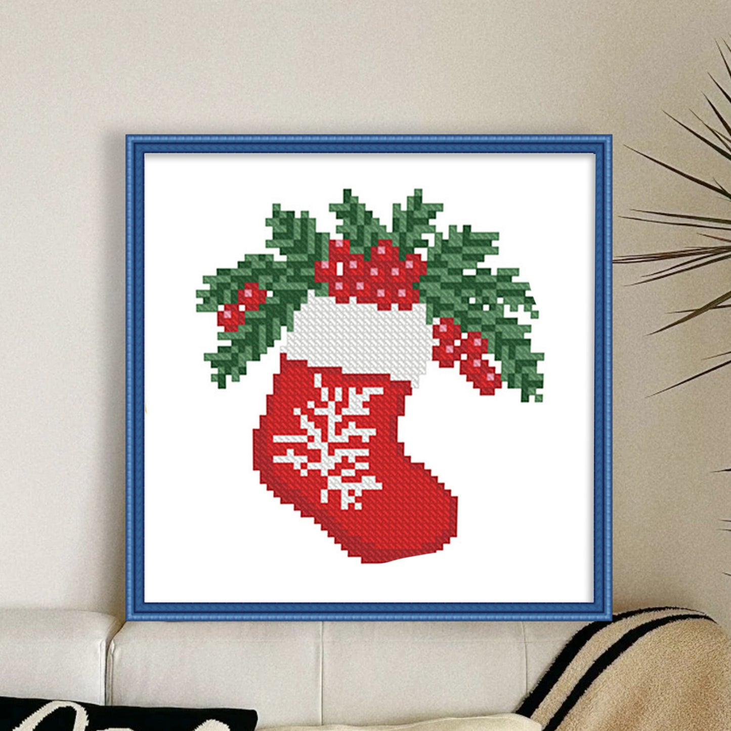 Christmas Stocking - Full 11CT Stamped Cross Stitch 20x20CM - Mona Lisa