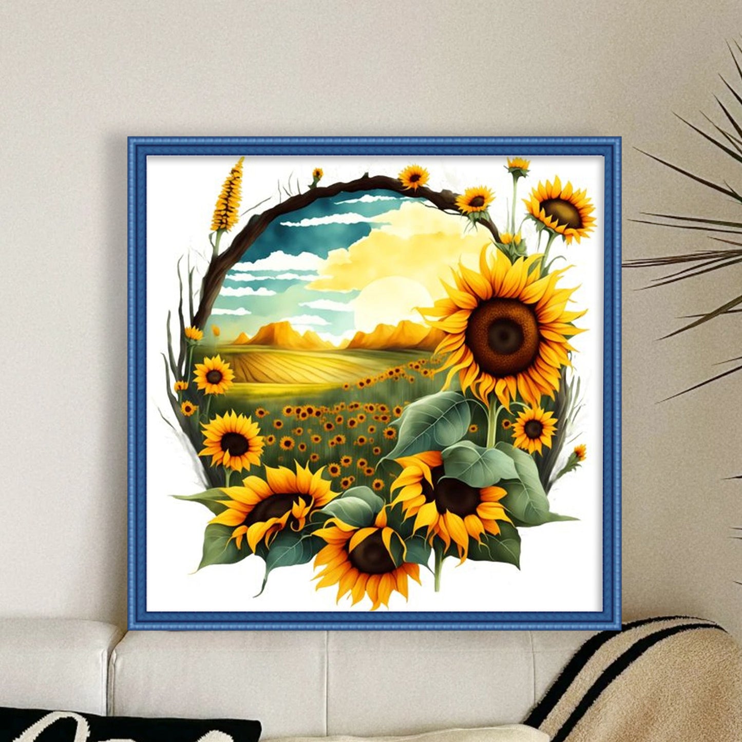 Sunflower Manor - Full 11CT Stamped Cross Stitch 40x40CM - Yishu