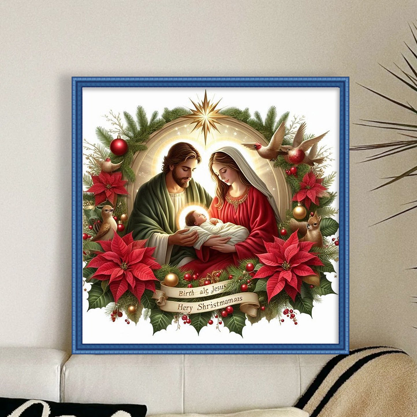 Christmas Jesus - Full 11CT Stamped Cross Stitch 40x40CM - Yishu