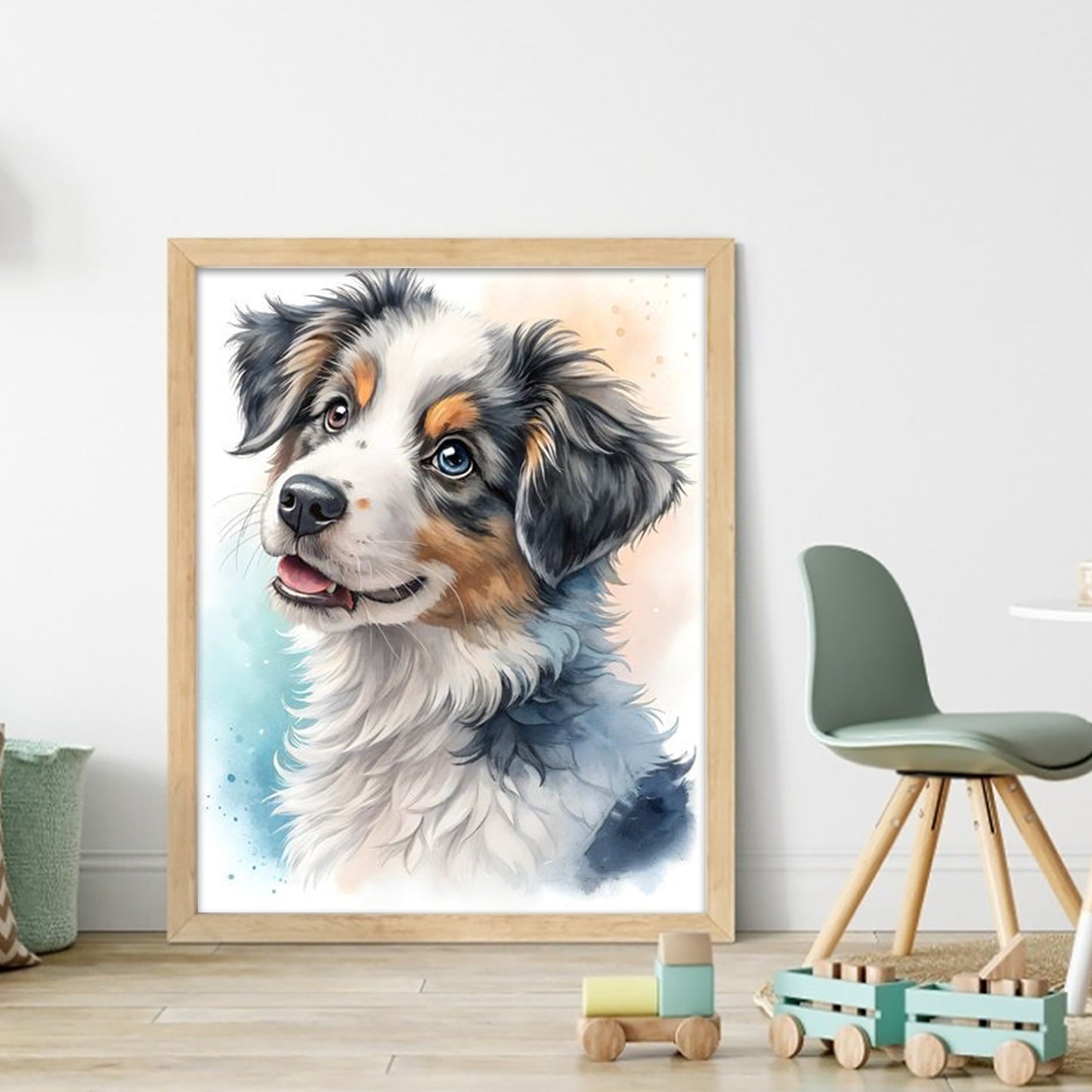 Australian Shepherd-Dog - Full 11CT Stamped Cross Stitch 40x50CM - Huacan