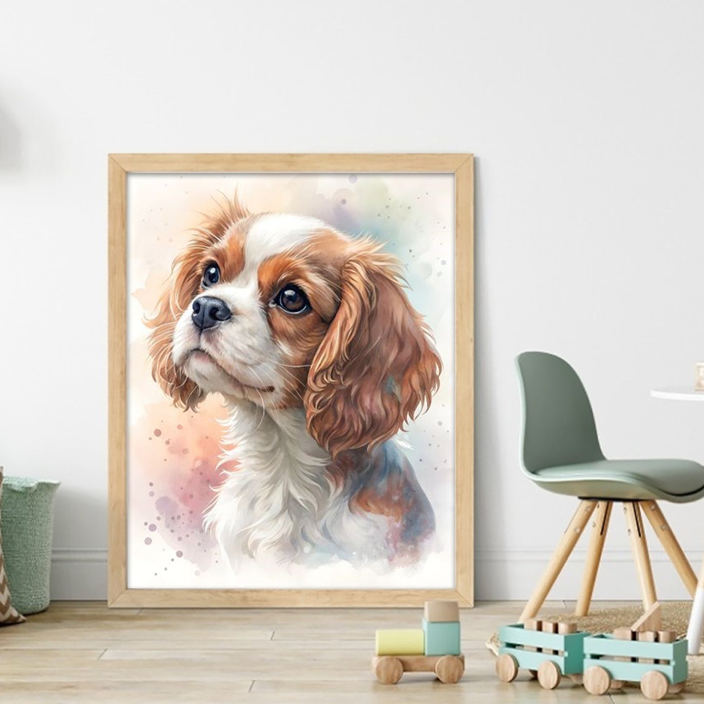Cavalier King Charles Spaniel-Dog - Full 11CT Stamped Cross Stitch 40x50CM - Huacan