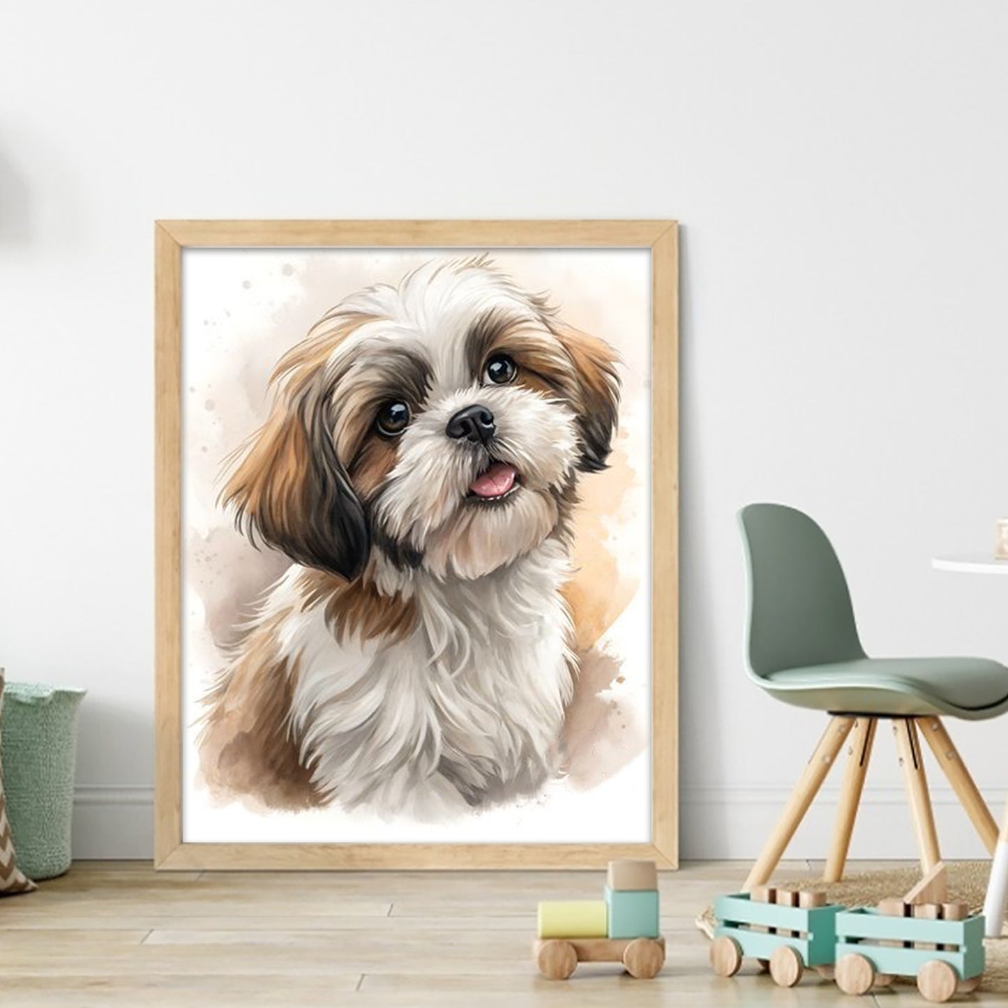 Shih Tzu-Dog - Full 11CT Stamped Cross Stitch 40x50CM - Huacan