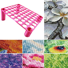 Load image into Gallery viewer, 56 Grid Diamond Painting Can Organizer High & Low Foot Storage Rack Tool (Pink)