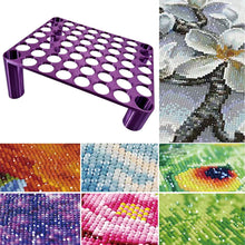 Load image into Gallery viewer, 56 Grid Diamond Painting Can Organizer High & Low Foot Storage Rack (Purple)