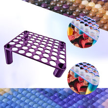 Load image into Gallery viewer, 56 Grid Diamond Painting Can Organizer High & Low Foot Storage Rack (Purple)
