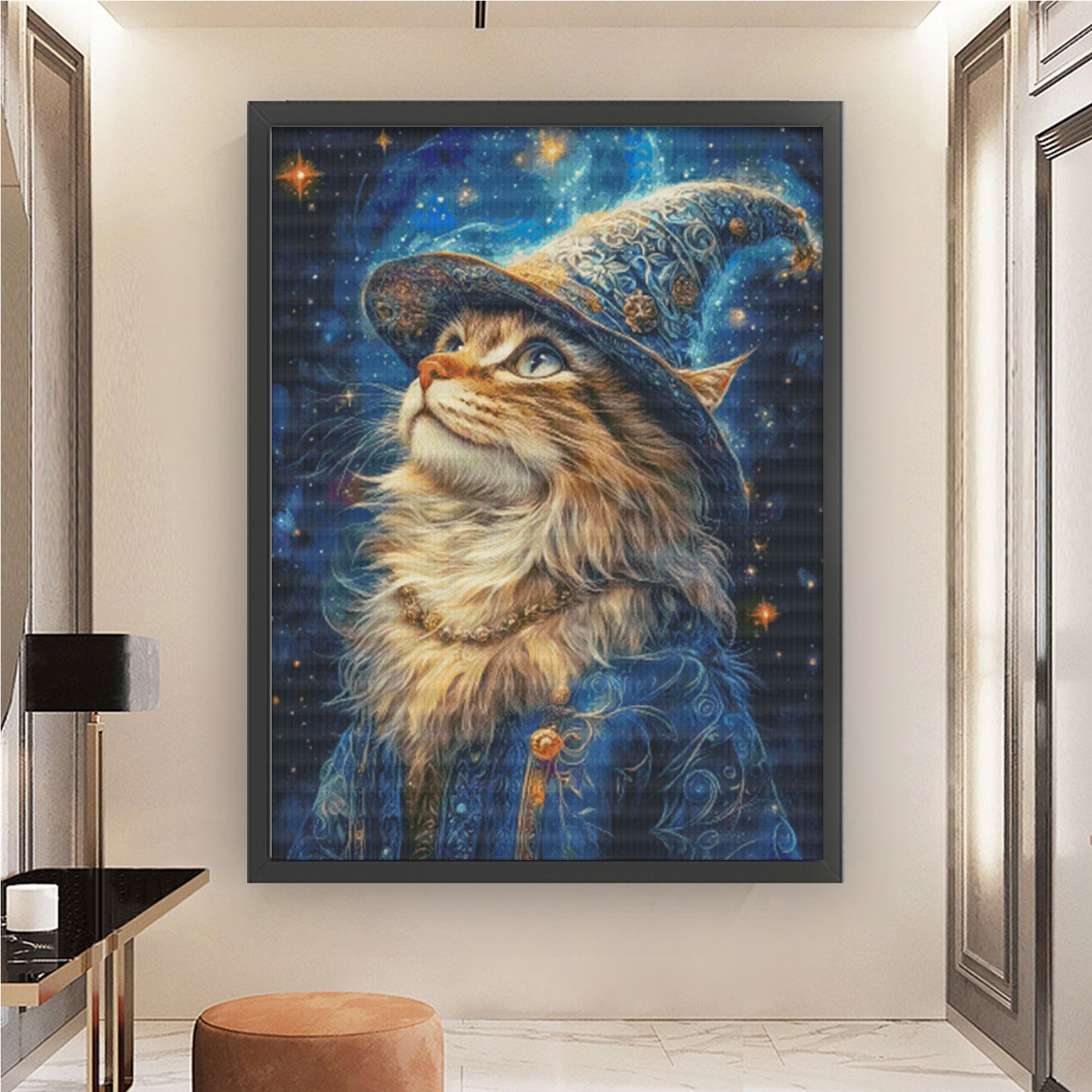 Magic Cat - Full 14CT Stamped Cross Stitch 70x90CM - Fairy Egyptian Cotton