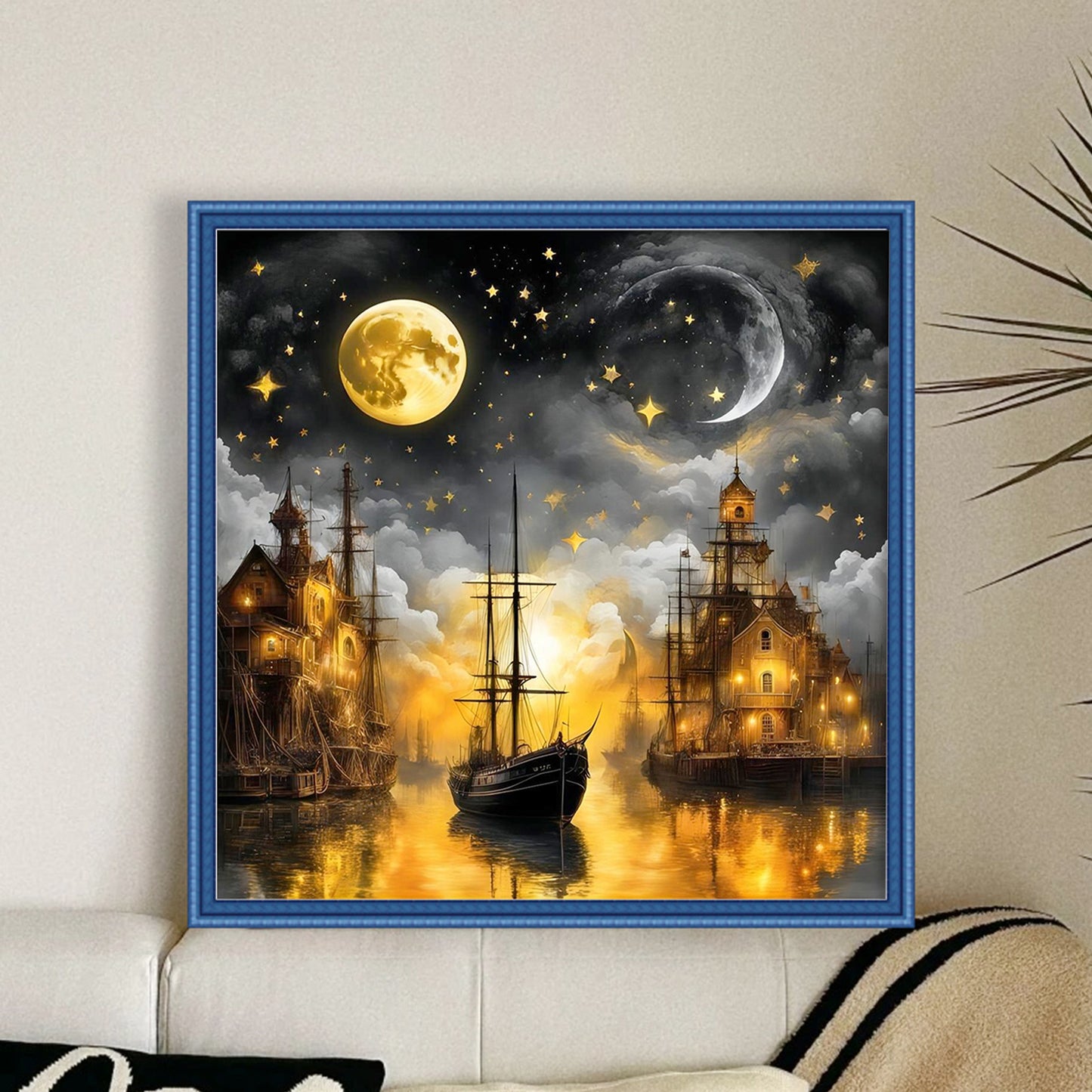 Quiet Night - Full 18CT Stamped Cross Stitch 50x50CM - Huacan