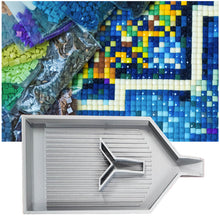 Load image into Gallery viewer, 2pcs Diamond Painting Tray Y-Shaped Bead Storage Sorting Plate Tool (Gray)