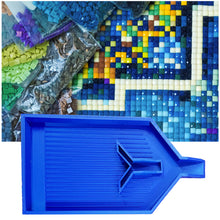 Load image into Gallery viewer, 2pcs Diamond Painting Tray Y-Shaped Bead Storage Sorting Plate Tool (Blue)