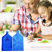 Load image into Gallery viewer, 2pcs Diamond Painting Tray Y-Shaped Bead Storage Sorting Plate Tool (Blue)