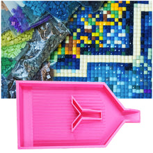 Load image into Gallery viewer, 2pcs Diamond Painting Tray Y-Shaped Bead Storage Sorting Plate Tool (Rose Red)