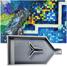 Load image into Gallery viewer, 2pcs Diamond Painting Tray Y-Shaped Bead Storage Sorting Plate Tool (Silver)