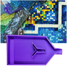 Load image into Gallery viewer, 2pcs Diamond Painting Tray Y-Shaped Bead Storage Sorting Plate Tool (Purple)