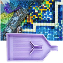 Load image into Gallery viewer, 2pcs Diamond Painting Tray Y-Shaped Bead Storage Sorting Plate (Light Purple)