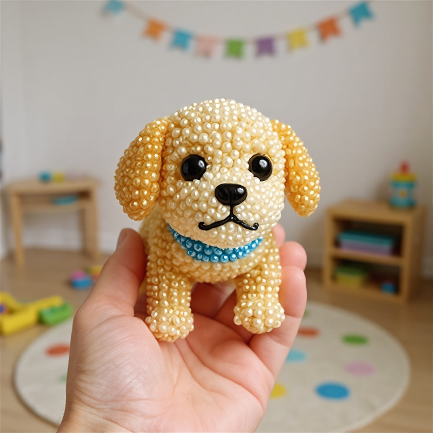 Dog Bead Embroidery Kit 3D Dog Shape Bead Embroidery Set (Golden Retriever)
